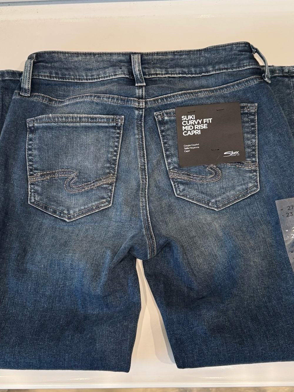 Silver Jeans Suki Dark Blue Midrise Capri Jeans
